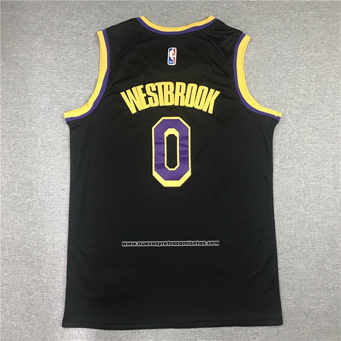 Maglia Los Angeles Lakers Russell Westbrook #0 Statement 2021-22 Nero
